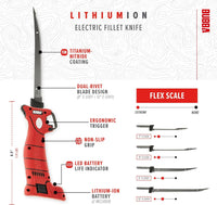 BUBBA Li-Ion Cordless Electric Fillet Knife with Non-Slip Grip Handle