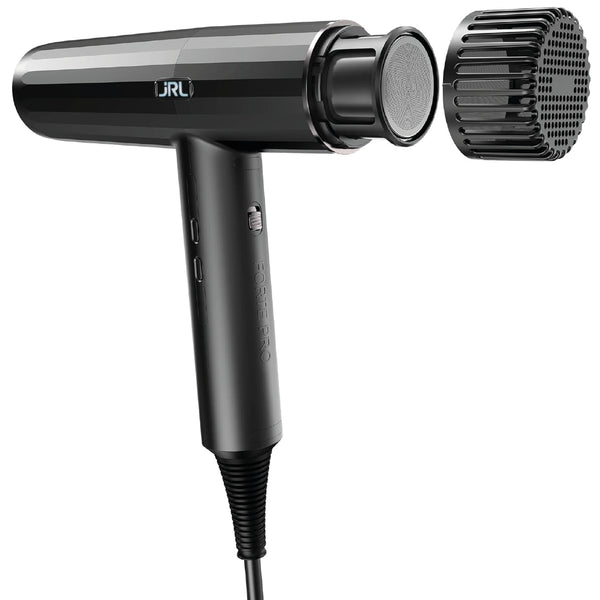 JRL Forte Pro Dryer - Professional Hair Blow Dryer with Diffuser w/Ionic Generator to Help Reduce Drying Time, Frizz and Static - Fast Hair Dryer w/ 3 Temperature Settings and Speed Settings (Black)